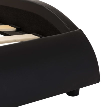 Bed Frame Black and White Faux Leather 153x203 cm Queen - Image 5