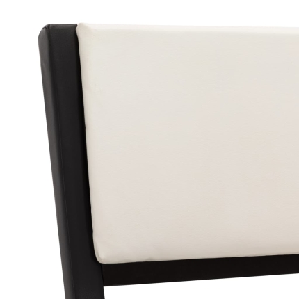 Bed Frame Black and White Faux Leather 153x203 cm Queen - Image 6