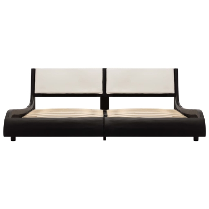 Bed Frame Black and White Faux Leather 183x203 cm King - Image 3