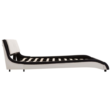 Bed Frame Black and White Faux Leather 183x203 cm King - Image 4