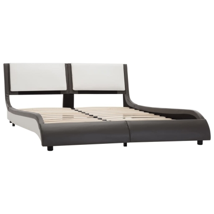 Bed Frame Grey and White Faux Leather 137x187 cm Double - Image 2