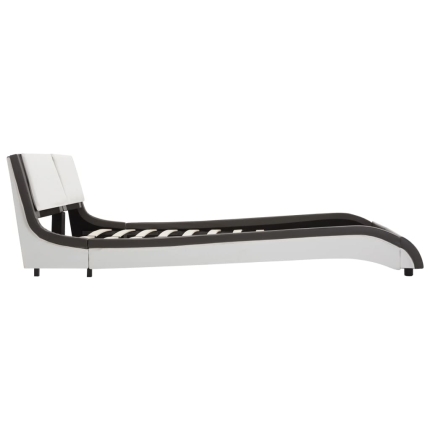 Bed Frame Grey and White Faux Leather 137x187 cm Double - Image 4