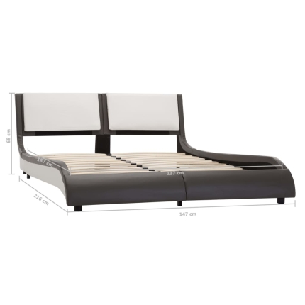 Bed Frame Grey and White Faux Leather 137x187 cm Double - Image 7