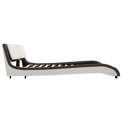 Bed Frame Grey and White Faux Leather 153x203 cm Queen - Image 4