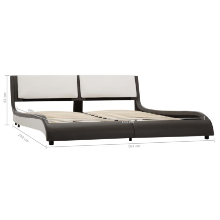 Bed Frame Grey and White Faux Leather 153x203 cm Queen - Image 7