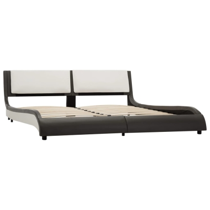 Bed Frame Grey and White Faux Leather 183x203 cm King - Image 2