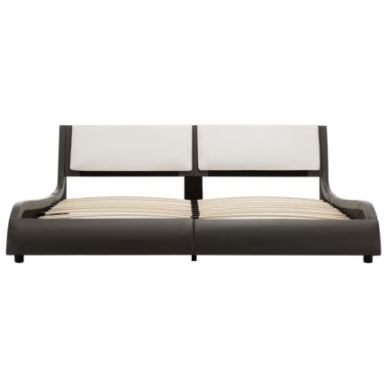 Bed Frame Grey and White Faux Leather 183x203 cm King - Image 3