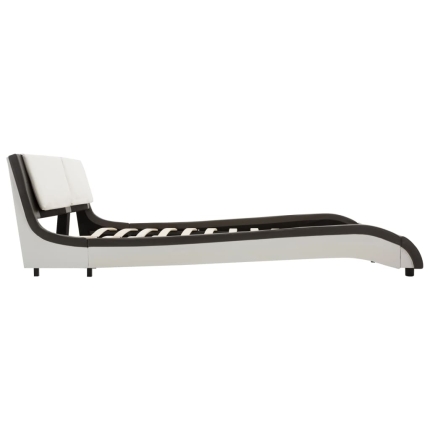 Bed Frame Grey and White Faux Leather 183x203 cm King - Image 4