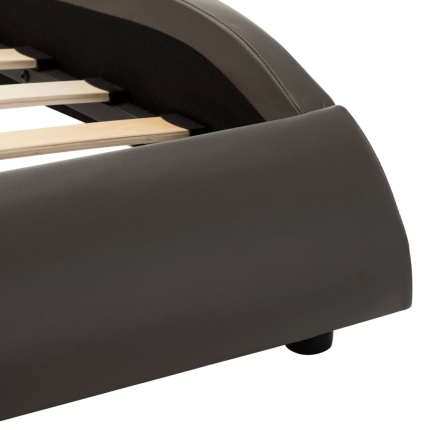 Bed Frame Grey and White Faux Leather 183x203 cm King - Image 5