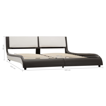 Bed Frame Grey and White Faux Leather 183x203 cm King - Image 7