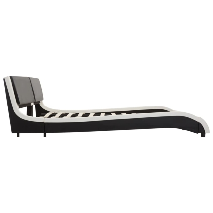 Bed Frame White and Black Faux Leather 183x203 cm King - Image 4
