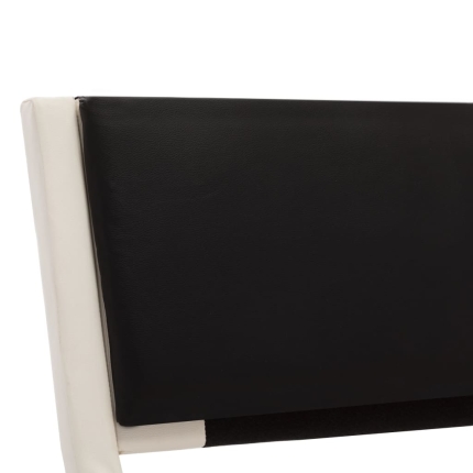 Bed Frame White and Black Faux Leather 183x203 cm King - Image 6