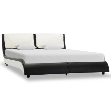Bed Frame Black and White Faux Leather 106x203 cm King Single - Image 2