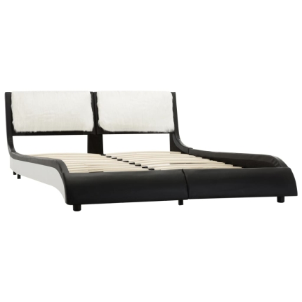 Bed Frame Black and White Faux Leather 106x203 cm King Single - Image 3