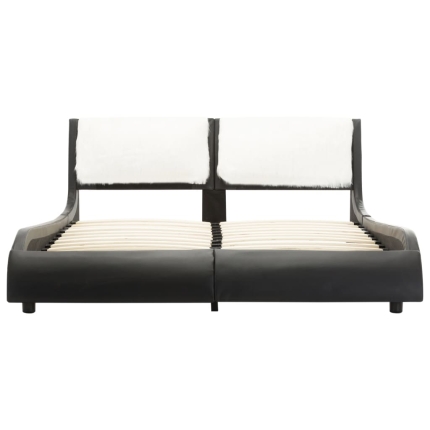 Bed Frame Black and White Faux Leather 106x203 cm King Single - Image 4