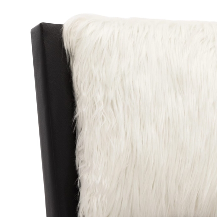 Bed Frame Black and White Faux Leather 137x187 cm Double - Image 7