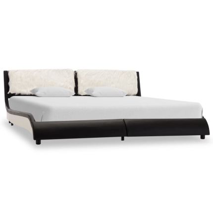 Bed Frame Black and White Faux Leather 183x203 cm King - Image 2