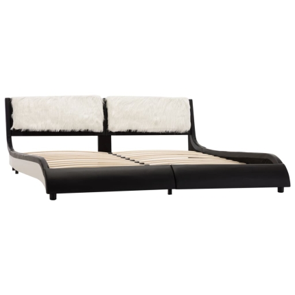 Bed Frame Black and White Faux Leather 183x203 cm King - Image 3