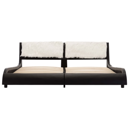 Bed Frame Black and White Faux Leather 183x203 cm King - Image 4