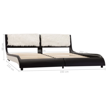 Bed Frame Black and White Faux Leather 183x203 cm King - Image 8