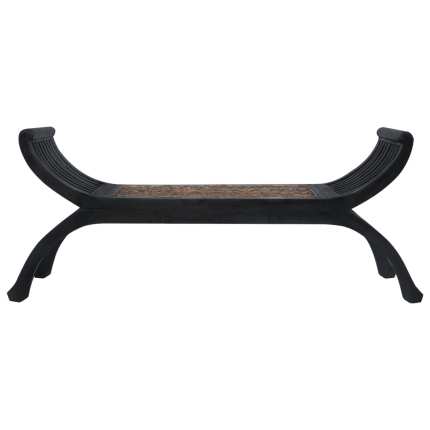 Bench 120 cm Dark Brown Abaca - Image 2
