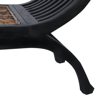 Bench 120 cm Dark Brown Abaca - Image 5