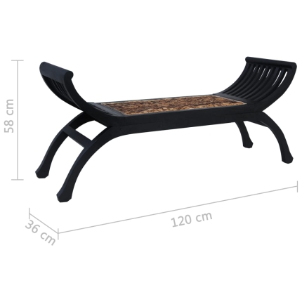 Bench 120 cm Dark Brown Abaca - Image 6