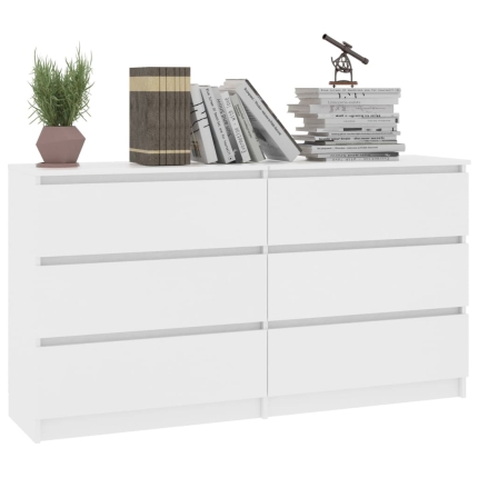 Sideboard White 140x35x77 cm Chipboard - Image 3