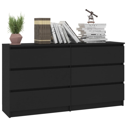 Sideboard Black 140x35x77 cm Chipboard - Image 3