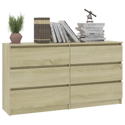 Sideboard Sonoma Oak 140x35x77 cm Chipboard - Image 3