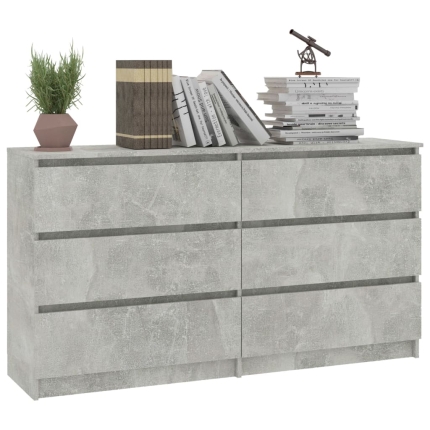 Sideboard Concrete Grey 140x35x77 cm Chipboard - Image 3