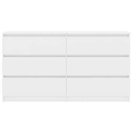 Sideboard High Gloss White 140x35x77 cm Chipboard - Image 4