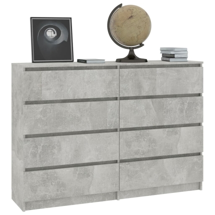 Sideboard Concrete Grey 140x35x79 cm Chipboard - Image 3