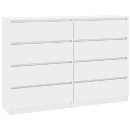 Sideboard High Gloss White 140x35x79 cm Chipboard - Image 2