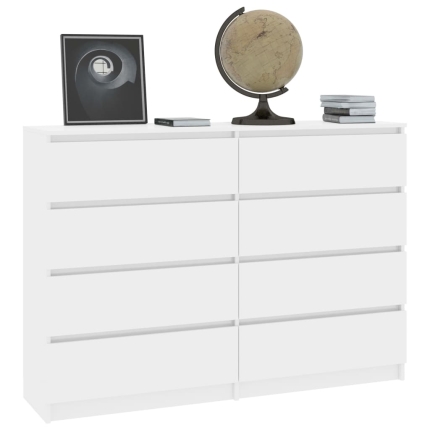 Sideboard High Gloss White 140x35x79 cm Chipboard - Image 3