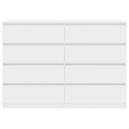 Sideboard High Gloss White 140x35x79 cm Chipboard - Image 4