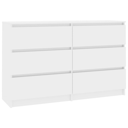 Sideboard High Gloss White 120x30x77 cm Chipboard - Image 2