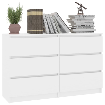 Sideboard High Gloss White 120x30x77 cm Chipboard - Image 3