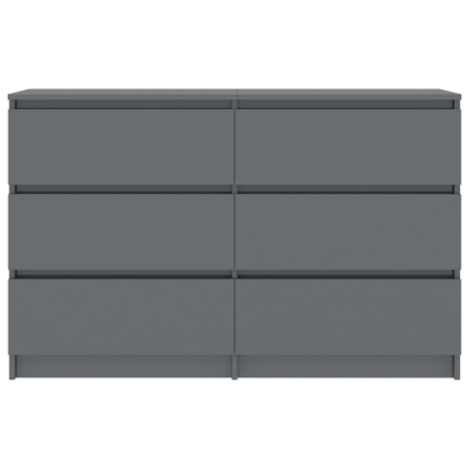 Sideboard High Gloss Grey 120x30x77 cm Chipboard - Image 4