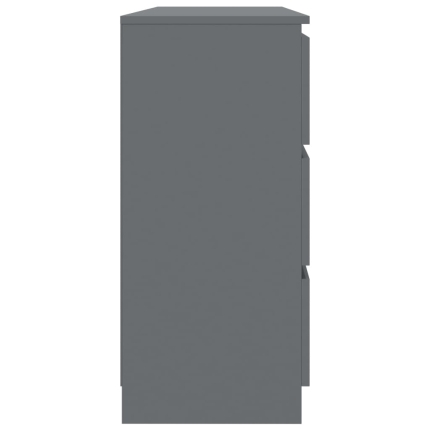 Sideboard High Gloss Grey 120x30x77 cm Chipboard - Image 5
