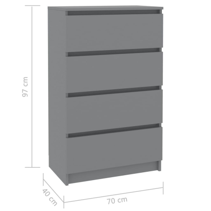 Sideboard Grey 70x40x97 cm Chipboard - Image 6