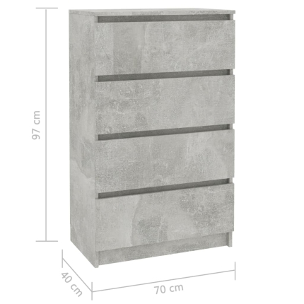 Sideboard Concrete Grey 70x40x97 cm Chipboard - Image 6