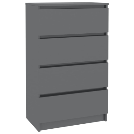 Sideboard High Gloss Grey 70x40x97 cm Chipboard - Image 2