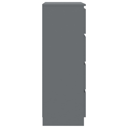 Sideboard High Gloss Grey 70x40x97 cm Chipboard - Image 5