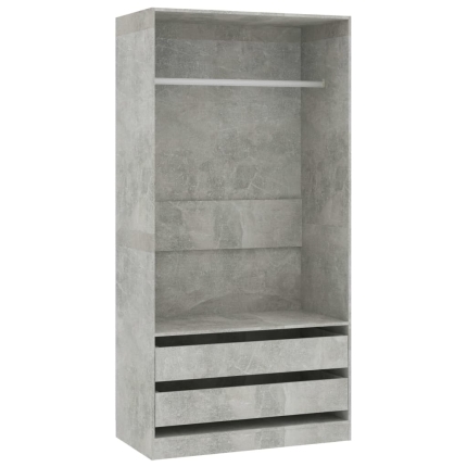 Wardrobe Concrete Grey 100x50x200 cm Chipboard - Image 3