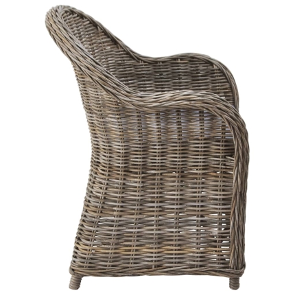 Outdoor Chairs 4 pcs with Cushions Natural Rattan - Image 4