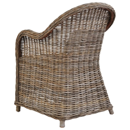 Outdoor Chairs 4 pcs with Cushions Natural Rattan - Image 5