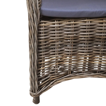 Outdoor Chairs 4 pcs with Cushions Natural Rattan - Image 6