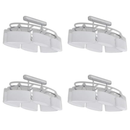 Ceiling Lamp with Ellipsoid Glass Shades 4 pcs E14 - Image 2