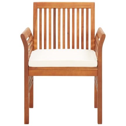 5 Piece Outdoor Dining Set with Cushions Solid Acacia Wood - Image 5
